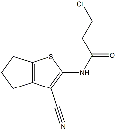 3-CHLORO-N-(3-CYANO-5,6-DIHYDRO-4H-CYCLOPENTA[B]THIEN-2-YL)PROPANAMIDE Struktur