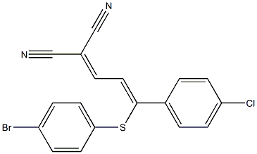 2-[3-[(4-bromophenyl)thio]-3-(4-chlorophenyl)prop-2-enylidene]malononitrile Struktur