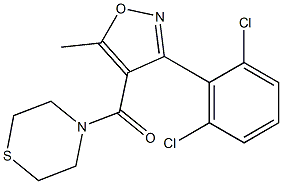 [3-(2,6-dichlorophenyl)-5-methylisoxazol-4-yl](1,4-thiazinan-4-yl)methanone Struktur