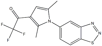 1-[1-(1,2,3-benzothiadiazol-5-yl)-2,5-dimethyl-1H-pyrrol-3-yl]-2,2,2-trifluoro-1-ethanone Struktur