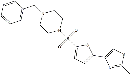 4-{5-[(4-benzylpiperazino)sulfonyl]-2-thienyl}-2-methyl-1,3-thiazole Struktur