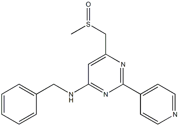 N-benzyl-6-[(methylsulfinyl)methyl]-2-(4-pyridinyl)-4-pyrimidinamine Struktur