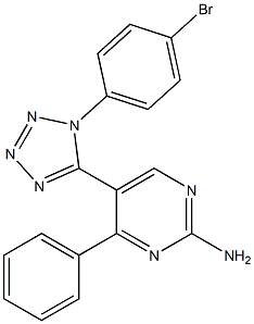 5-[1-(4-bromophenyl)-1H-1,2,3,4-tetraazol-5-yl]-4-phenylpyrimidin-2-amine Struktur