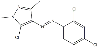 5-chloro-4-[2-(2,4-dichlorophenyl)diaz-1-enyl]-1,3-dimethyl-1H-pyrazole Struktur