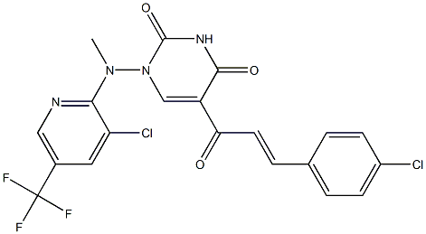 5-[3-(4-chlorophenyl)acryloyl]-1-[[3-chloro-5-(trifluoromethyl)-2-pyridinyl](methyl)amino]-2,4(1H,3H)-pyrimidinedione Struktur