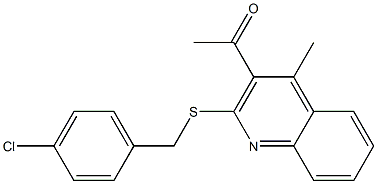 1-{2-[(4-chlorobenzyl)sulfanyl]-4-methyl-3-quinolinyl}-1-ethanone Struktur