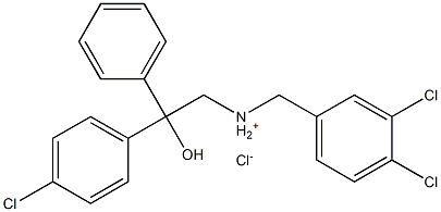 2-(4-chlorophenyl)-N-(3,4-dichlorobenzyl)-2-hydroxy-2-phenyl-1-ethanaminium chloride Struktur