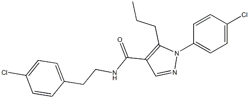 N4-(4-chlorophenethyl)-1-(4-chlorophenyl)-5-propyl-1H-pyrazole-4-carboxamide Struktur