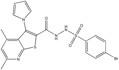 4-bromo-N'-{[4,6-dimethyl-3-(1H-pyrrol-1-yl)thieno[2,3-b]pyridin-2-yl]carbonyl}benzenesulfonohydrazide Struktur