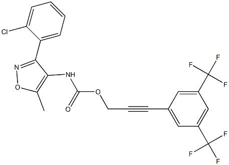 3-[3,5-di(trifluoromethyl)phenyl]prop-2-ynyl N-[3-(2-chlorophenyl)-5-methylisoxazol-4-yl]carbamate Struktur