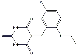 5-(5-bromo-2-ethoxybenzylidene)-2-thioxohexahydropyrimidine-4,6-dione Struktur