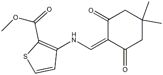 methyl 3-{[(4,4-dimethyl-2,6-dioxocyclohexyliden)methyl]amino}-2-thiophenecarboxylate Struktur