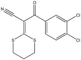 3-(3,4-dichlorophenyl)-2-(1,3-dithian-2-yliden)-3-oxopropanenitrile Struktur