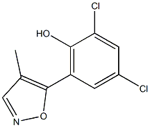 2,4-dichloro-6-(4-methylisoxazol-5-yl)phenol Struktur