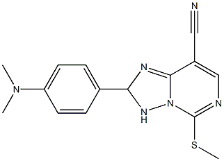 2-[4-(dimethylamino)phenyl]-5-(methylthio)-2,3-dihydro[1,2,4]triazolo[1,5-c]pyrimidine-8-carbonitrile Struktur