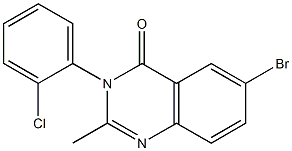 6-bromo-3-(2-chlorophenyl)-2-methyl-3,4-dihydroquinazolin-4-one Struktur