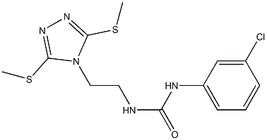 N-(3-chlorophenyl)-N'-{2-[3,5-di(methylthio)-4H-1,2,4-triazol-4-yl]ethyl}urea Struktur