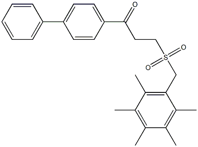 1-[1,1'-biphenyl]-4-yl-3-[(2,3,4,5,6-pentamethylbenzyl)sulfonyl]-1-propanone Struktur