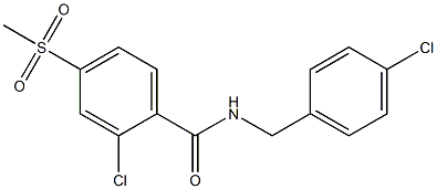 2-chloro-N-(4-chlorobenzyl)-4-(methylsulfonyl)benzenecarboxamide Struktur