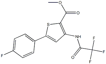 methyl 5-(4-fluorophenyl)-3-[(2,2,2-trifluoroacetyl)amino]thiophene-2-carboxylate Struktur