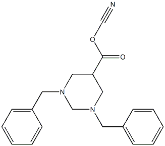 1,3-dibenzyl-5-cyanohexahydropyrimidine-5-carboxylic acid Struktur