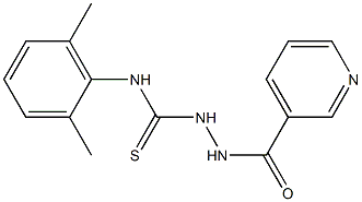 N1-(2,6-dimethylphenyl)-2-(3-pyridylcarbonyl)hydrazine-1-carbothioamide Struktur