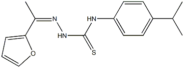 N1-(4-isopropylphenyl)-2-[1-(2-furyl)ethylidene]hydrazine-1-carbothioamide Struktur