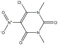 6-chloro-1,3-dimethyl-5-nitro-1,2,3,4-tetrahydropyrimidine-2,4-dione Struktur