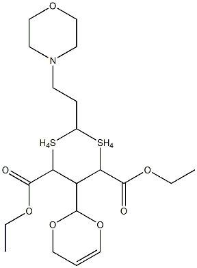 diethyl 2-(2-morpholinoethyl)-1,1,3,3-tetraoxo-5-phenyl-1lambda~6~,3lambda~6~-dithiane-4,6-dicarboxylate Struktur