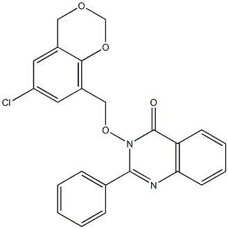 3-[(6-chloro-4H-1,3-benzodioxin-8-yl)methoxy]-2-phenyl-3,4-dihydroquinazolin-4-one Struktur