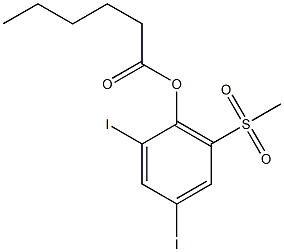 2,4-diiodo-6-(methylsulfonyl)phenyl hexanoate Struktur