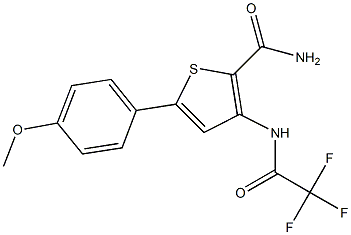 5-(4-methoxyphenyl)-3-[(2,2,2-trifluoroacetyl)amino]thiophene-2-carboxamide Struktur