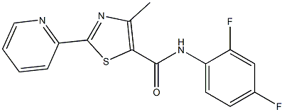 N-(2,4-difluorophenyl)-4-methyl-2-(2-pyridinyl)-1,3-thiazole-5-carboxamide Struktur