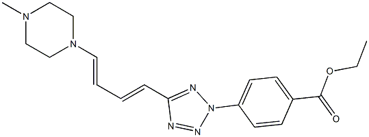 ethyl 4-{5-[4-(4-methylpiperazino)buta-1,3-dienyl]-2H-1,2,3,4-tetraazol-2-yl}benzoate Struktur