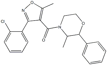 [3-(2-chlorophenyl)-5-methylisoxazol-4-yl](3-methyl-2-phenylmorpholino)methanone Struktur