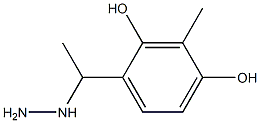 1-(1-(2,4-dihydrooxy-3-methylphenyl)ethyl)hydrazine Struktur