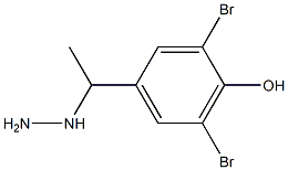 1-(1-(3,5-dibromo-4-hydroxyphenyl)ethyl)hydrazine Struktur