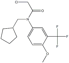 2-chloro-N-(cyclopentylmethyl)-N-(3-(trifluoromethyl)-4-methoxyphenyl)acetamide Struktur