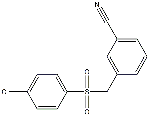 3-((4-chlorophenylsulfonyl)methyl)benzonitrile Struktur