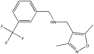 [(3,5-dimethyl-1,2-oxazol-4-yl)methyl]({[3-(trifluoromethyl)phenyl]methyl})amine Struktur