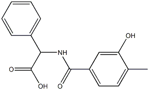 [(3-hydroxy-4-methylbenzoyl)amino](phenyl)acetic acid Struktur