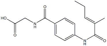 [(4-{[(2E)-2-methylpent-2-enoyl]amino}benzoyl)amino]acetic acid Struktur