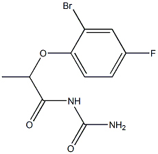 [2-(2-bromo-4-fluorophenoxy)propanoyl]urea Struktur