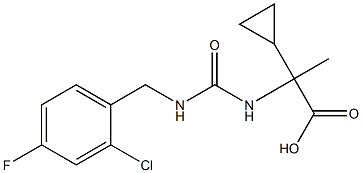 2-({[(2-chloro-4-fluorophenyl)methyl]carbamoyl}amino)-2-cyclopropylpropanoic acid Struktur