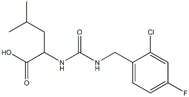 2-({[(2-chloro-4-fluorophenyl)methyl]carbamoyl}amino)-4-methylpentanoic acid Struktur