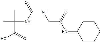 2-({[(cyclohexylcarbamoyl)methyl]carbamoyl}amino)-2-methylpropanoic acid Struktur