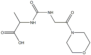 2-({[2-(morpholin-4-yl)-2-oxoethyl]carbamoyl}amino)propanoic acid Struktur