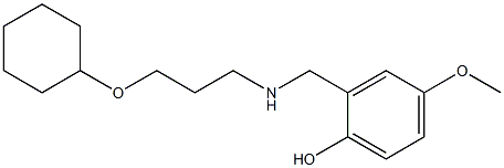 2-({[3-(cyclohexyloxy)propyl]amino}methyl)-4-methoxyphenol Struktur