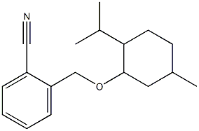 2-({[5-methyl-2-(propan-2-yl)cyclohexyl]oxy}methyl)benzonitrile Struktur