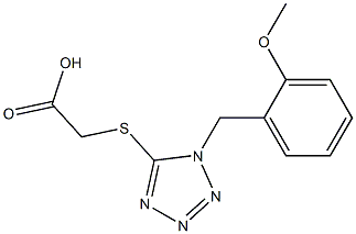 2-({1-[(2-methoxyphenyl)methyl]-1H-1,2,3,4-tetrazol-5-yl}sulfanyl)acetic acid Struktur